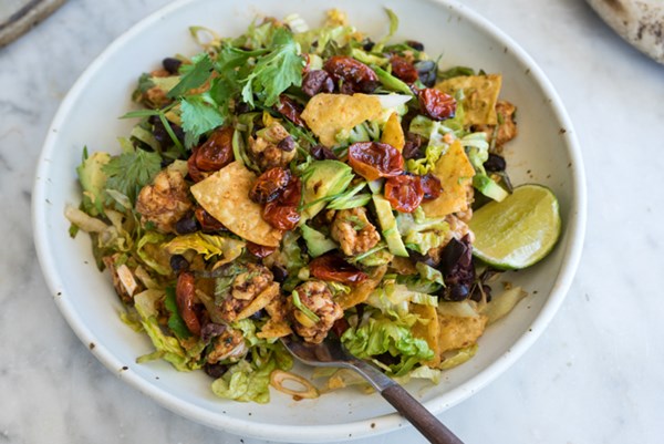 Tempeh taco salad