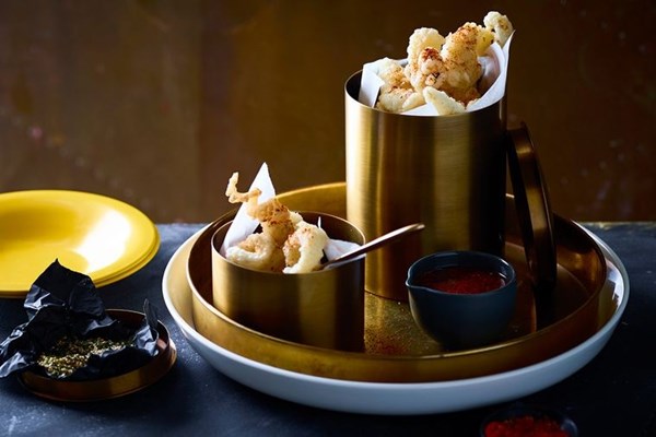 Tempura squid with ponzu