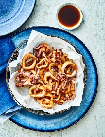 Tempura squid with ponzu dipping sauce