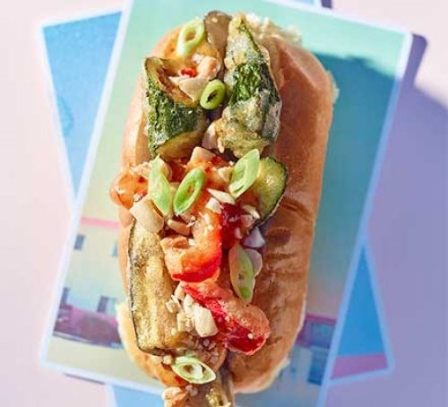 Tempura veg hot dog