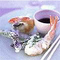 Tempura with ginger soy dipping sauce