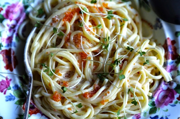 Ten minute egg and cress spaghetti 