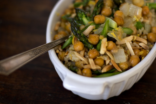 Ten minute tasty asparagus and brown rice