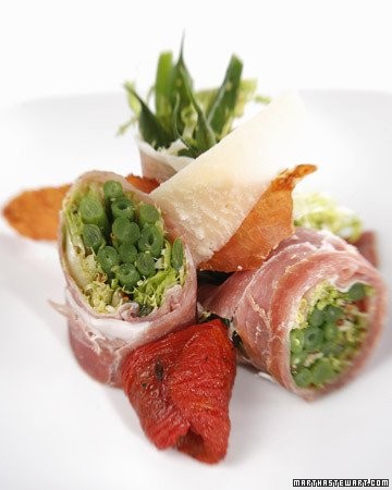Tender bean salad / prosciutto / roasted tomatoes / Parmesan