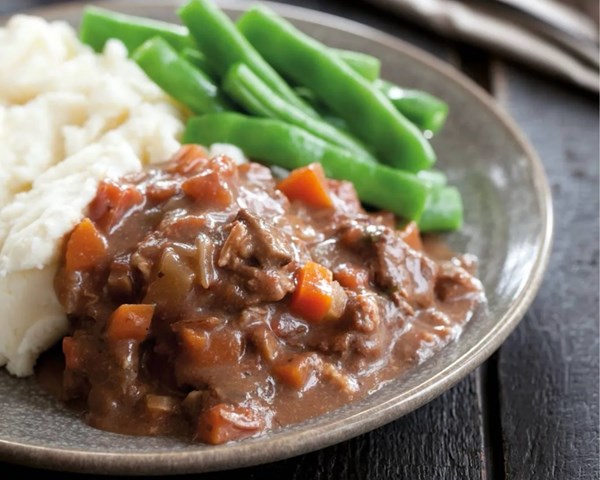 Tender beef Bourguignon 