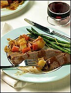 Tender brisket and vegetables with smoky paprika