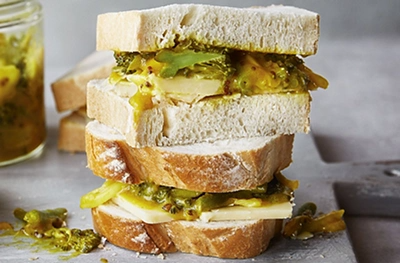 Tenderstem piccallili & cheese sandwich