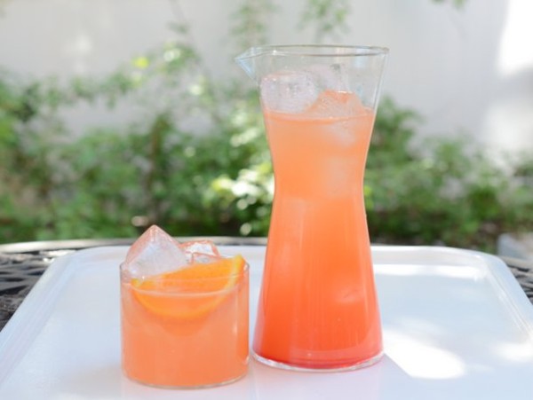 Tequila and Campari with tangerine