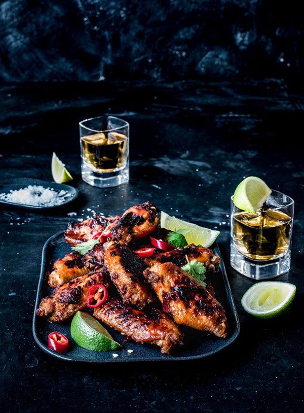 Tequila, chilli and lime chicken wings