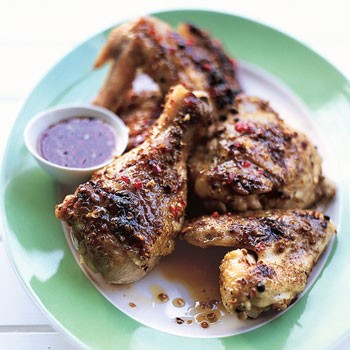 Tequila-glazed chicken with jalapeño