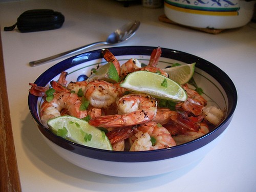 Tequila-grilled shrimp
