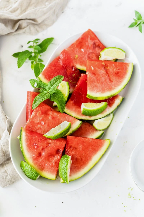 Tequila-soaked watermelon wedges