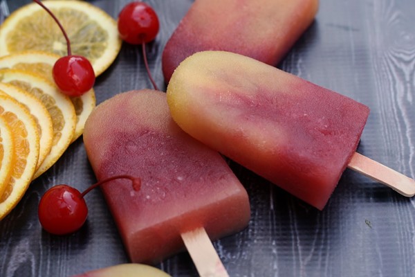 Tequila sunrise ice pops