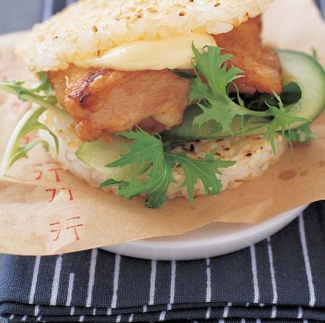 Teriaki chicken riceburger