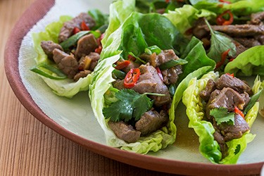 Teriyaki beef lettuce cups