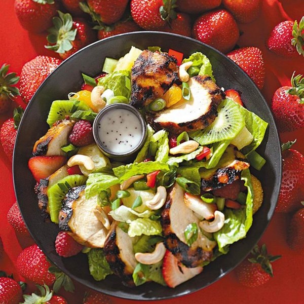 Teriyaki chicken salad with poppy seed dressing
