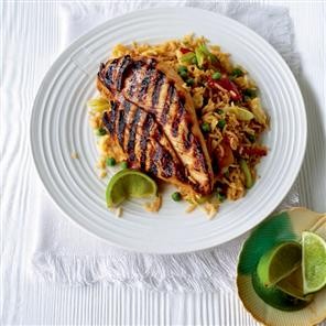 Teriyaki chicken with egg-fried rice