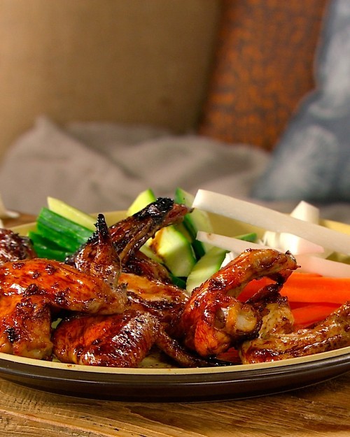 Teriyaki-glazed wings