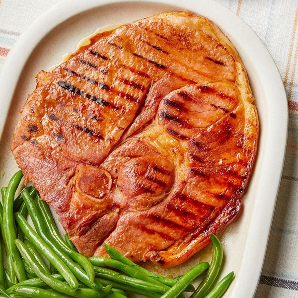 Teriyaki-orange grilled ham steak