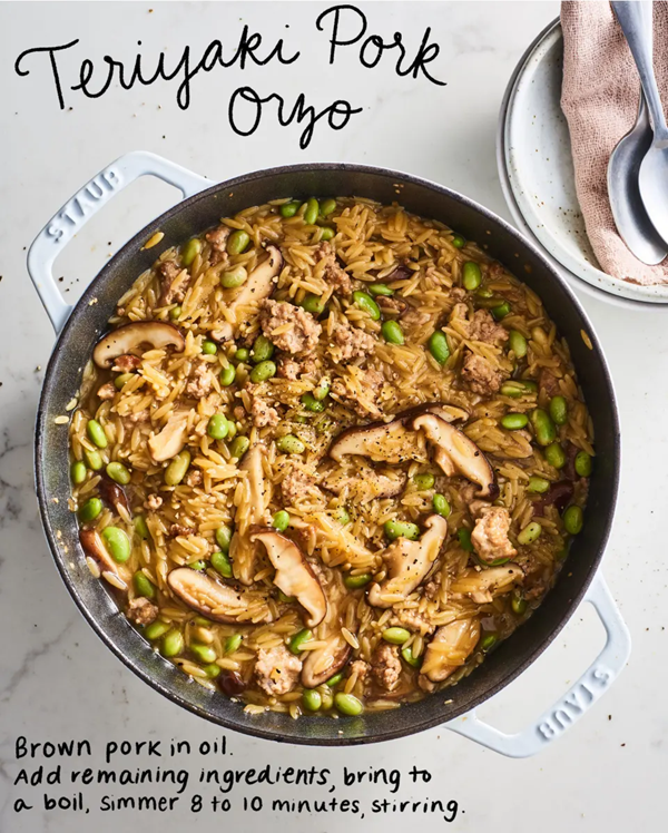 Teriyaki pork orzo