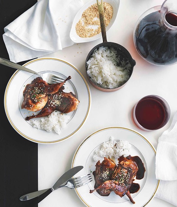 Teriyaki quail