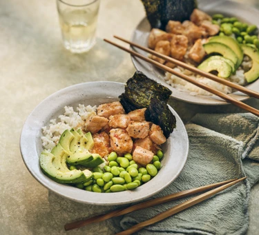 Teriyaki salmon bowl