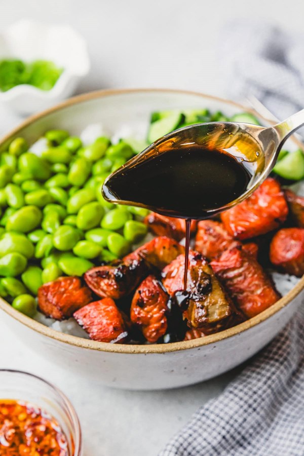 Teriyaki salmon bowl (air fryer or oven)