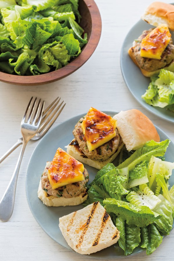 Teriyaki sliders with grilled pineapple