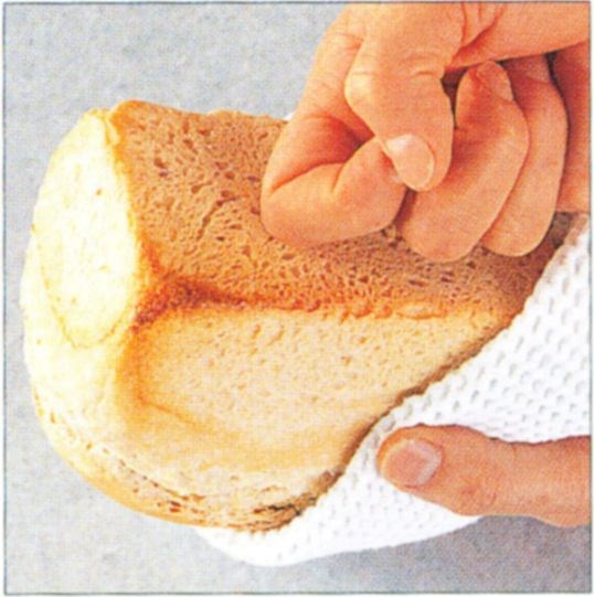 Testing bread for doneness