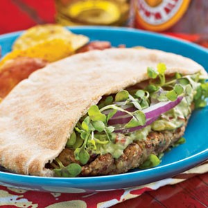 Tex-Mex falafel with avocado spread
