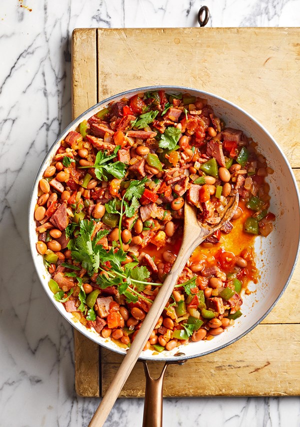 Tex-Mex ham and beans