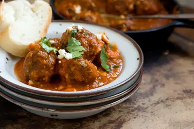 Tex-Mex meatballs in a chipotle-tomato sauce