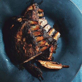 Tex-Mex roasted lamb ribs with cheese grits