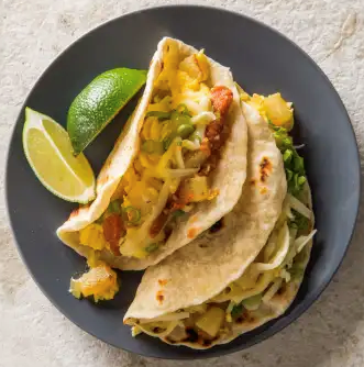 Texas breakfast tacos with chorizo