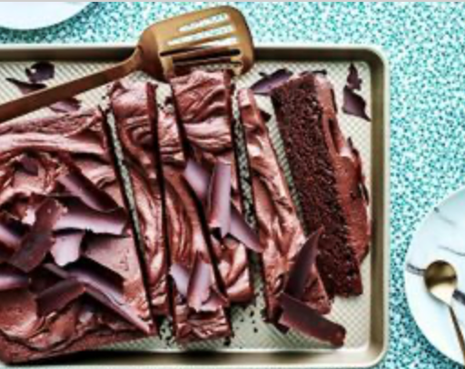 Texas chocolate sheet cake with sour cream frosting
