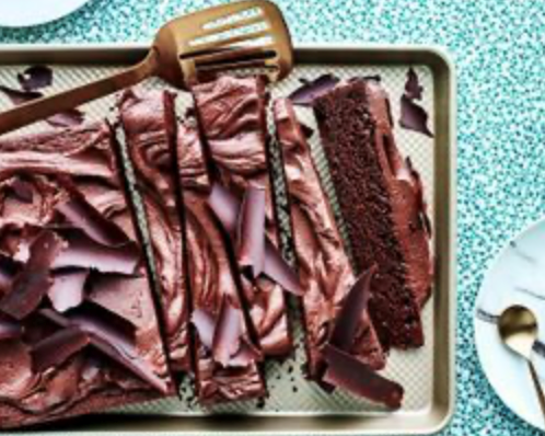 Texas chocolate sheet cake with sour cream frosting