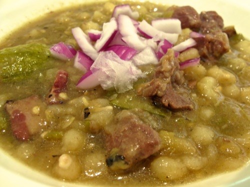 Texas green chile posole