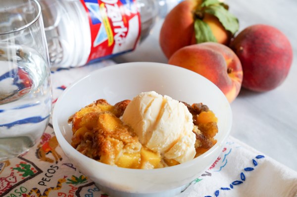 Texas peach pecan cobbler