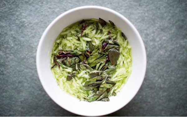 Thai basil and cucumber shrub