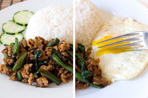 Thai basil chicken (Gai pad krapow)