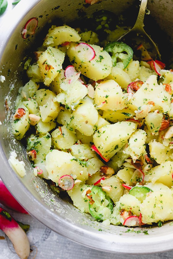 Thai basil pesto potato salad