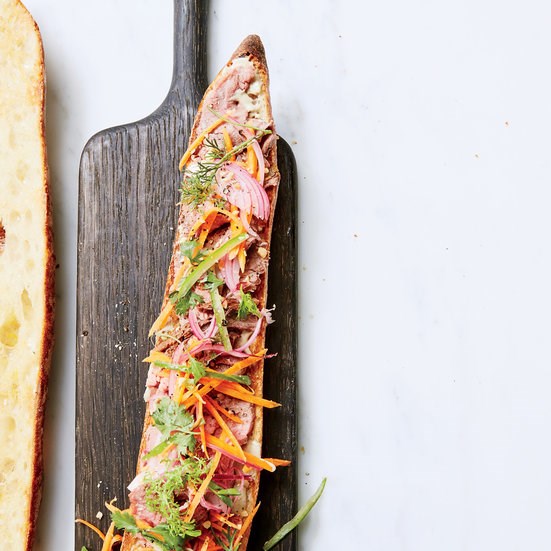 Thai beef sandwiches with green curry mayo