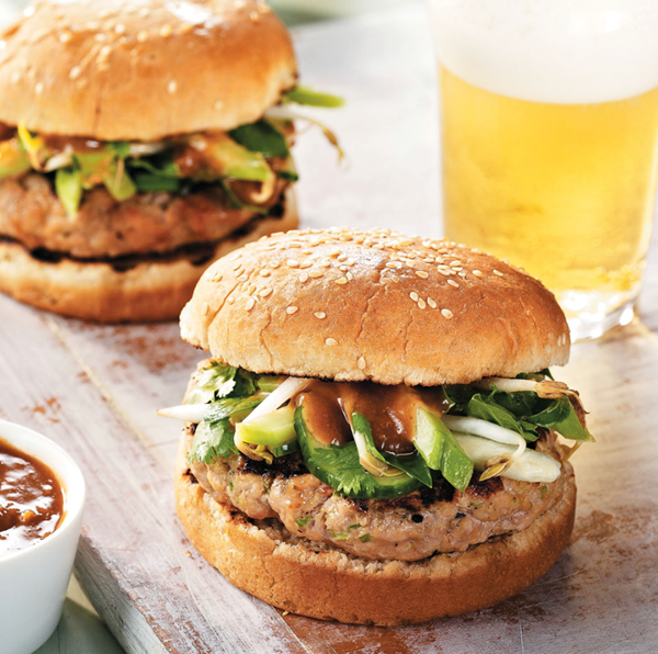 Thai burgers with peanut sauce