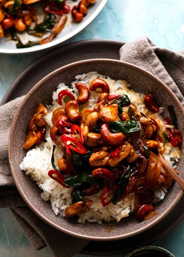 Thai cashew chicken stir fry