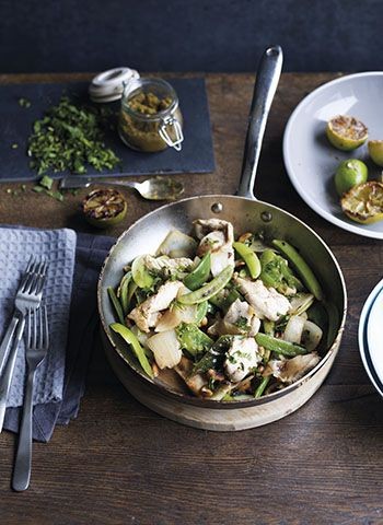 Thai chicken & cashew stir-fry with charred limes