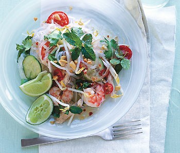 Thai chicken and shrimp noodle salad