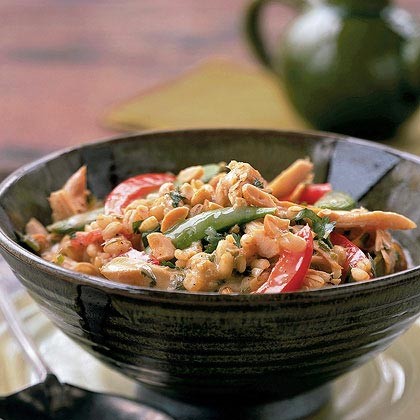 Thai chicken barley risotto