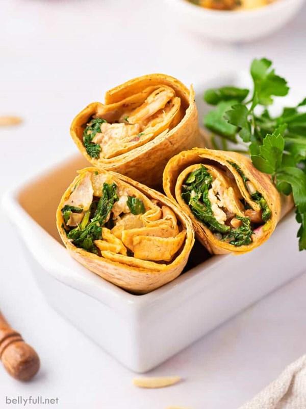 Thai chicken curry wraps