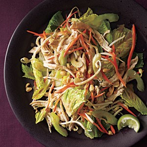 Thai chicken salad with peanut dressing
