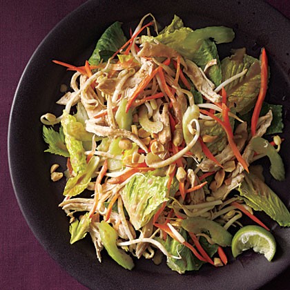 Thai chicken salad with peanut dressing